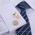 Round Shape Wheel Rose Gold Plated Cufflinks Shiny Crystal Rhinestone Mens Shirts Cufflinks